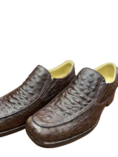 Ostrich Skin Slip Ons